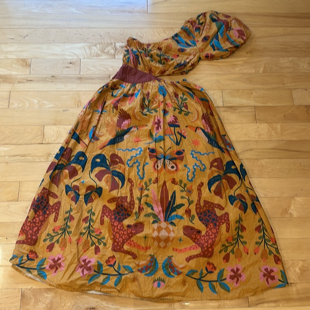 FARM Rio Mustard Multi Floral & Animal Print Maxi Dress - Picture 6 of 8